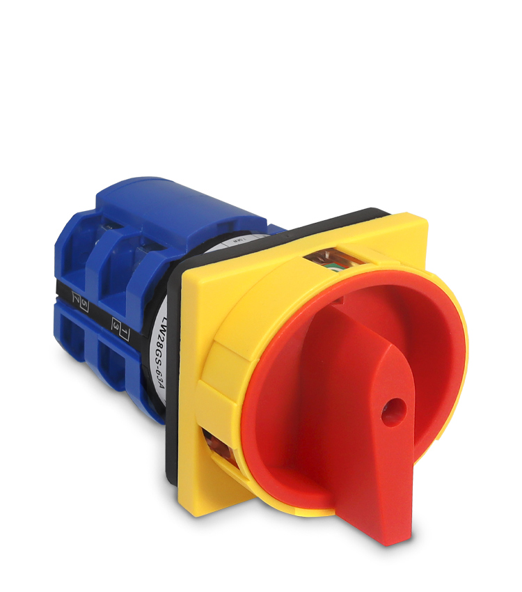 CHAVE ROTATIVA LW28GS-63A LIGA/DESLIGA TETRAPOLAR 63A - PARA PORTA DE PAINEL COM DISPOSIÇÃO PARA CADEADO SIBRATEC°°