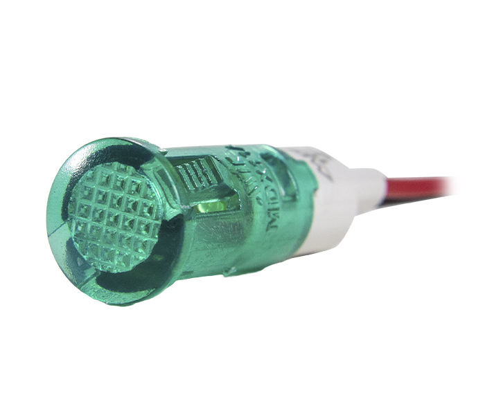 IL10-9G INDICADOR LED 10MM - 12VCA/CC VERDE - CABO 200MM METALTEX°°