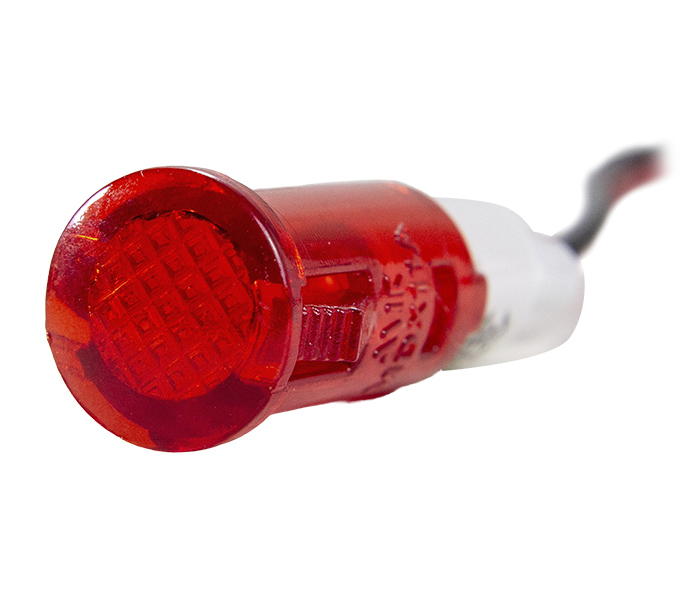 IL10-9R INDICADOR LED 10MM - 12VCA/CC VERMELHA - CABO 200MM METALTEX°°
