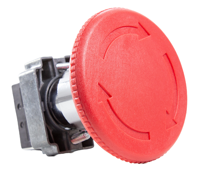 M20BYR-R-1B BOTÃO EMERGÊNCIA 22MM METÁLICO C/ COGUMELO 60MM - VERMELHO - 1NF METALTEX°°