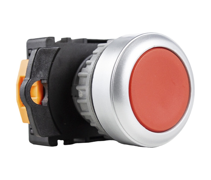 TN2IF7R-L1B  PULSADOR ILUMINADO 22MM PLÁSTICO - VERMELHO 24V - 1NF METALTEX°°
