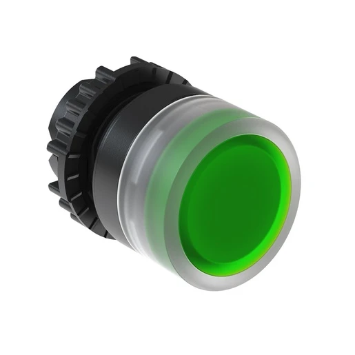 BOTAO CSW-BFI2-10000000- FE26-3VF FACEADO ILUMINADO PULSADOR VERDE 22 mm DE RESINA TERMOPLASTICA 24V 50/60Hz-CC WEG°°