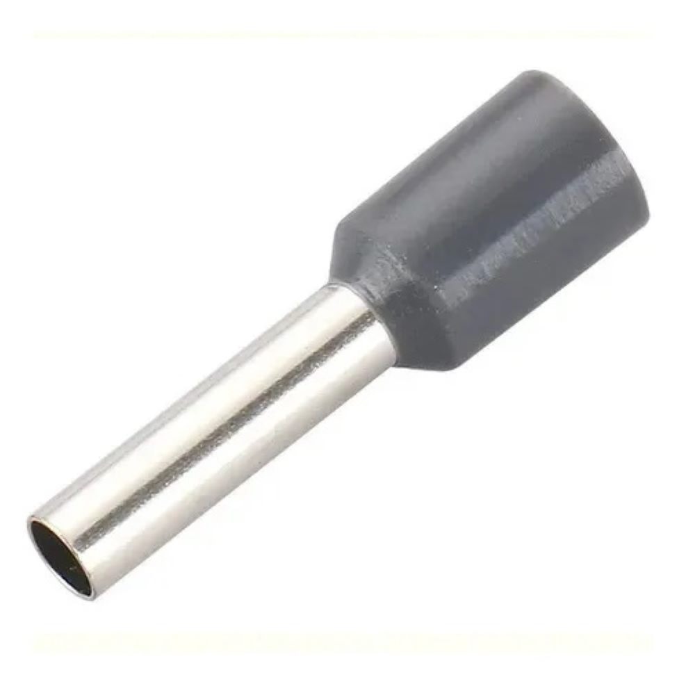 TERMINAL TUBOLAR SIMPLES CINZA 4,0 MM C12 - 100 PC - E4012 ELETROKIT°°
