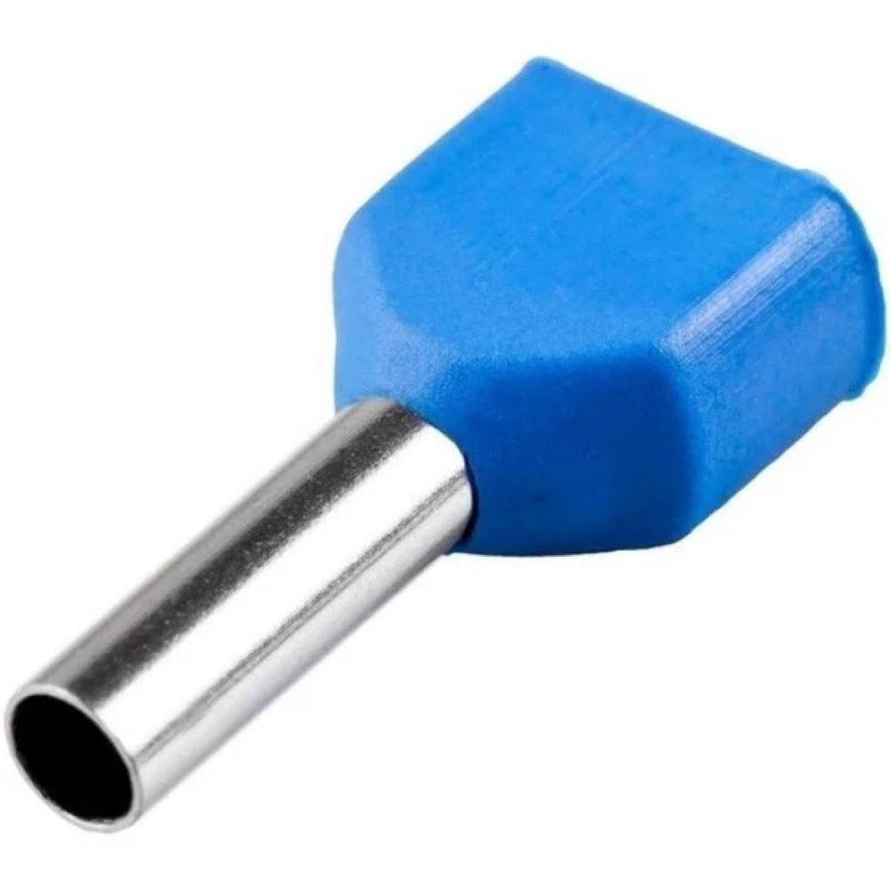 TERMINAL TUBOLAR DUPLO AZUL 2,5 MM C10 - 100 PC TE2510 ELETROKIT°°