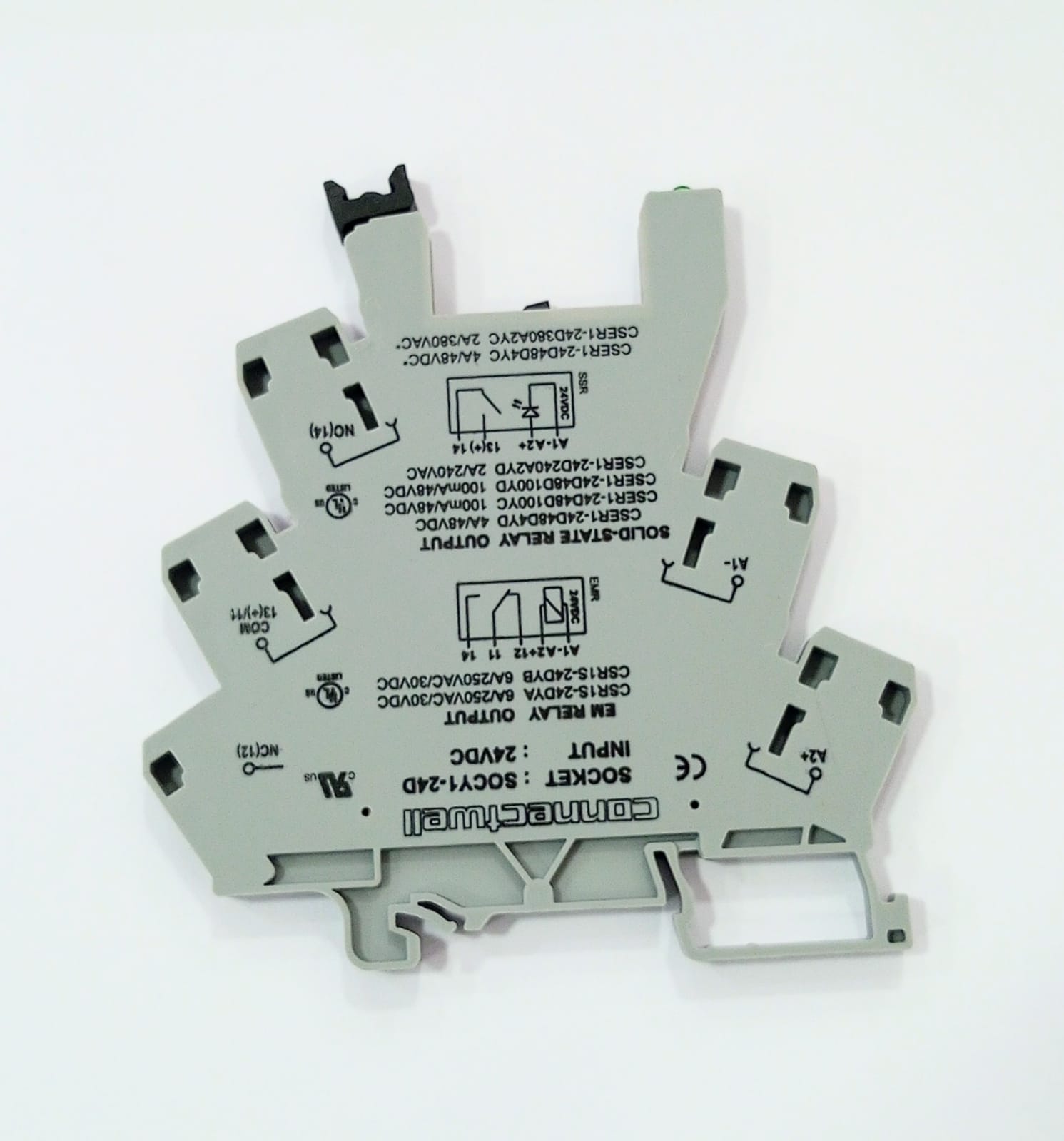 ACOPLADOR A RELE SLIM 1REV-24VCC - PARAFUSO CSR1S-24DYA  ( SEM RELE ) CONNECTWELL°°