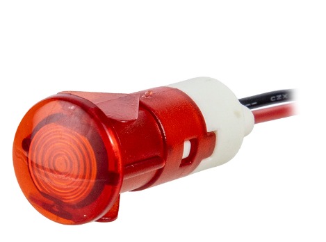 IL12-7R INDICADOR LED 12MM - 24VCC/CA VERMELHO - CABO 200MM METALTEX°°