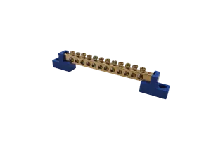 BARRAMENTO DE NEUTRO, COBRE,  12P 80A 500V, COR AZUL, (1UN)