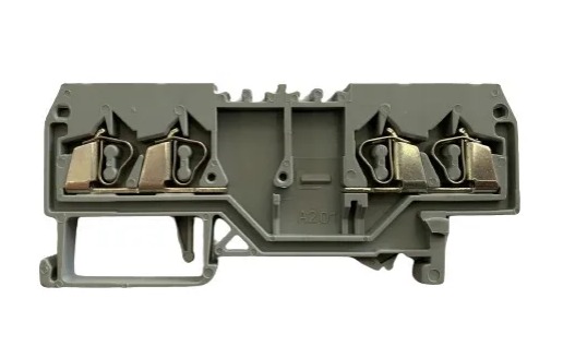 BM4-F22 CONECTOR PASSAGEM MOLA 4MM² - FRONTAL 2X2 VIAS - CINZA  METALTEX°°