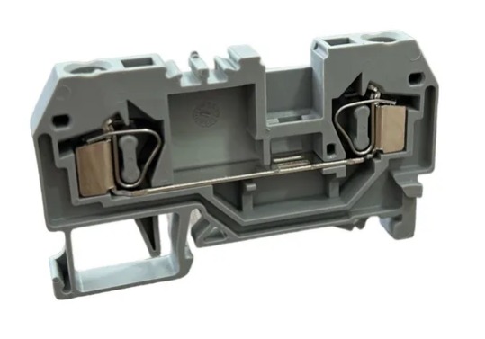 BM4-F2 CONECTOR PASSAGEM MOLA 4MM² - FRONTAL 2 VIAS - CINZA METALTEX °°