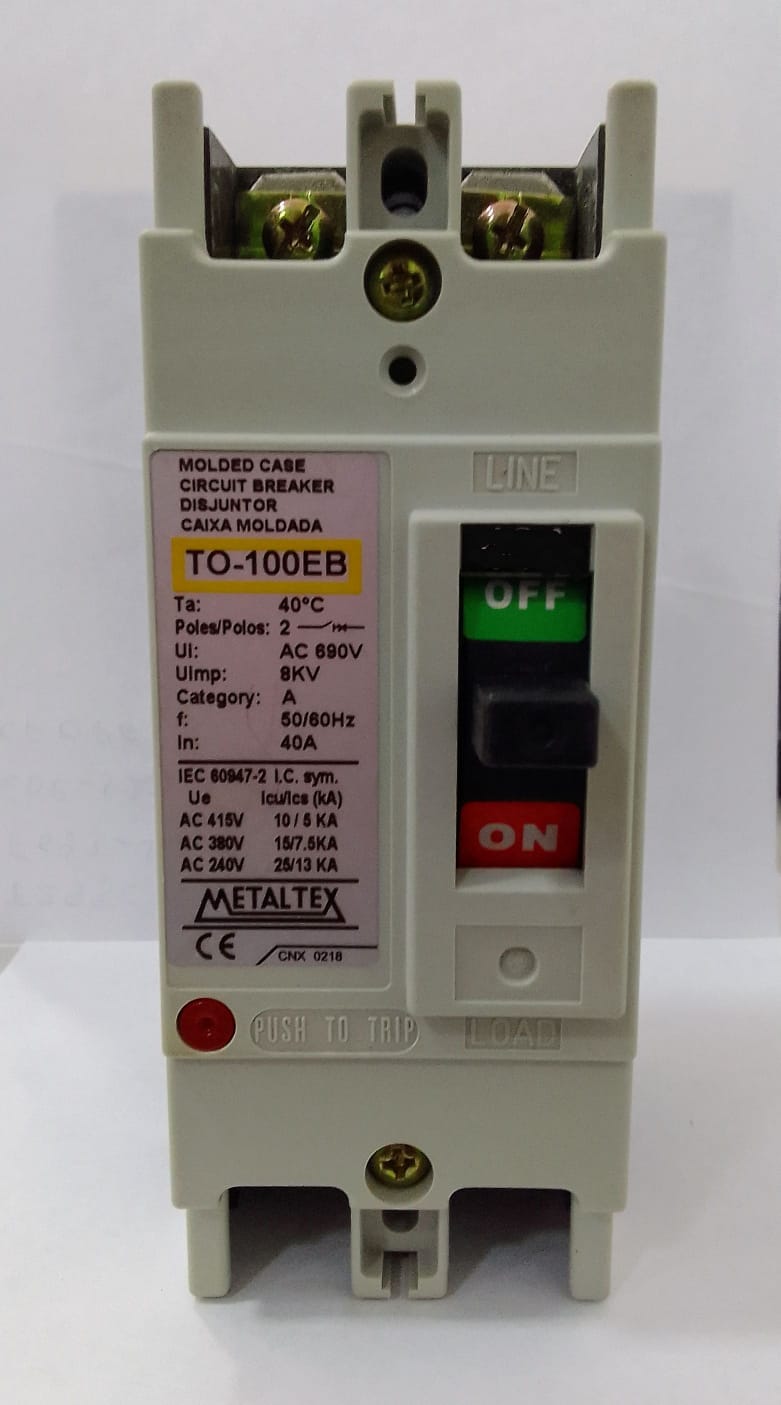 TO-100EB DISJUNTOR CAIXA MOLDADA 2P-100A  METALTEX°°