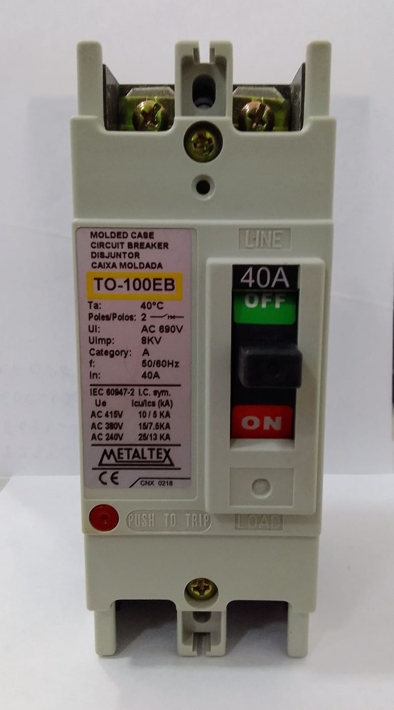 TO-100EB 40A DISJUNTOR CAIXA MOLDADA 2P-40A METALTEX °°