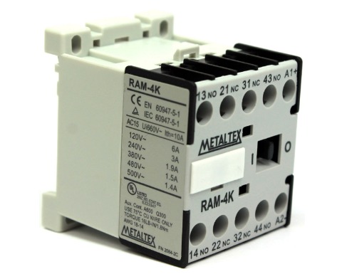 RAM-4H-B0-22 CONTATOR AUXILIAR 24VCC 2NA+2NF METALTEX °°