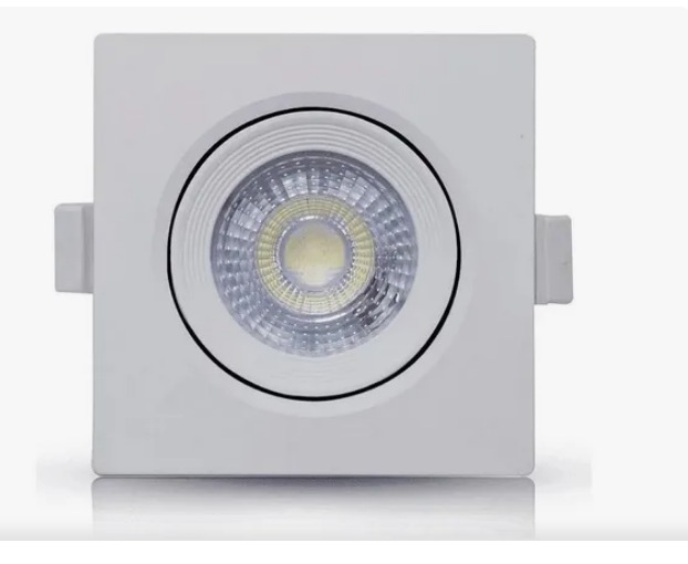 SPOT LED DE EMBUTIR QUADRADO BRANCA  5W 6500K  KIT 2 UN MTX °°