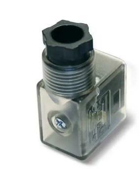 CONECTOR DE BOBINA DE VALVULA SOLENOIDE DIN43650B TRANSPARENTE COM LED °°
