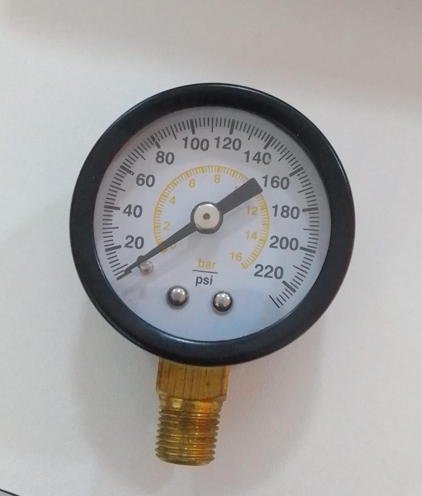 MANOMETRO VERTICAL 40T-16MM ROSCA 1/8 ESCALA 0-10 BAR MANOM40T-16 °°