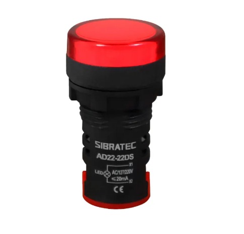 SINALEIRO LED AD22-R 127/220VCA 22MM SIBRATEC °°