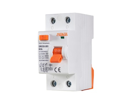 DRC63-203 INTERRUPTOR DIFERENCIAL 2P-30MA 63A METALTEX°°