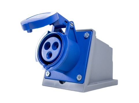 TL3S16432 TOMADA DE SOBREPOR 16A 2P+E-6H AZUL IP44 METALTEX°°