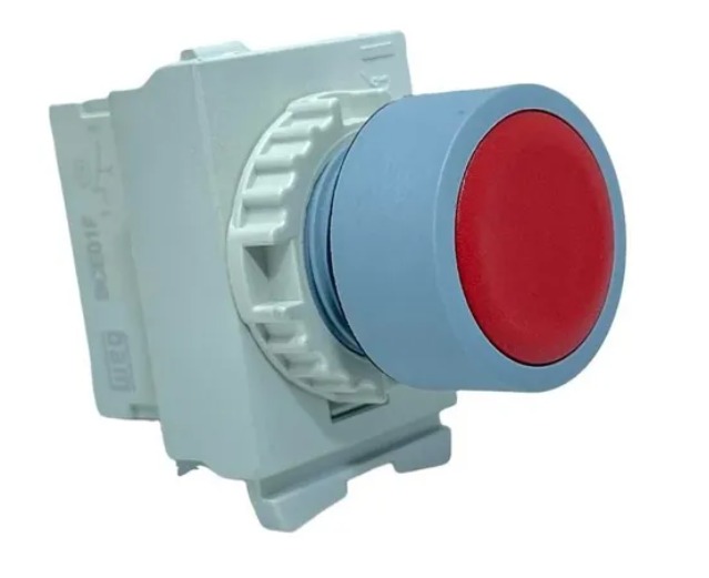 BOTAO CEW-BFIM1-WH FACEADO  ILUMINADO ECONOMICO  PULSADOR VERMELHO 22 mm WEG°°