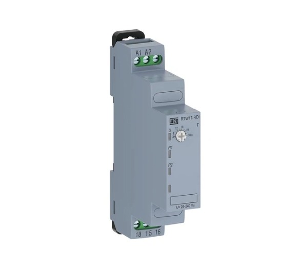 RELE TEMPORIZADOR RTW17-RDI01-U030SE05 Retardo na desenergização 1 NA/NF 3-30s 24-240V 50/60Hz/DC WEG°°