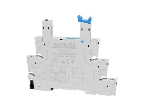 PRT8-4 SOQUETE PARA RELÉ JZ,FAIXA DE TENSÃO (ALIMENTAÇÃO) 220~240 VCC/VCA, FIXAÇÃO TRILHO DIN METALTEX°°