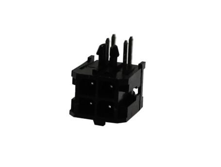 MCFPT-04 CONECTOR MACHO PARA PCI, 4 VIAS (2X2), 90 GRAUS, PASSO 3,0MM, SEM TRAVA E COM PEG S °°