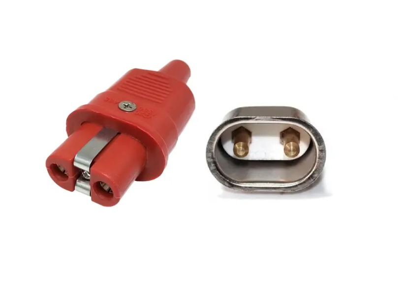 KIT TOMADA ALTA TEMP. CONECTOR FÊMEA + MACHO 300º C 600V 35A 2 PINOS°°