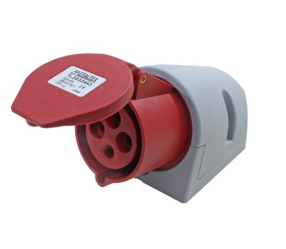 TL2S32443 TOMADA 2ª GER. DE SOBREPOR 32A 3P+E-6H VERMELHO METALTEX°°