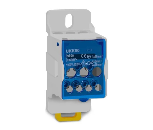 IMP BLOCO DE DISTRIBUIÇÃO MODULAR 80A  COMPACTO 1 ENTRADA 6 SAIDAS°°