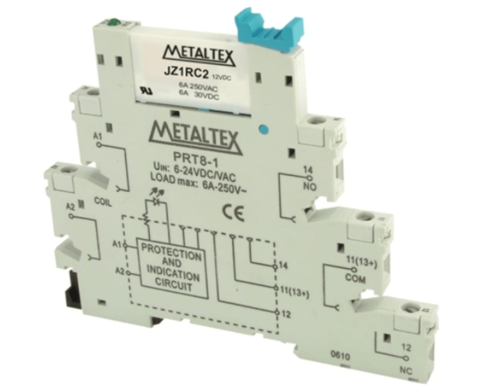 PRZ-1R-12/G	INTERFACE RELÉ, CONTATO REVERSÍVEL (SPDT)  6A - AGNI DOURADO, COMANDO 12VCC/VCA, TERMINAIS PARAFUSO °°
