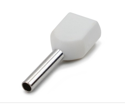 TERMINAL TUBOLAR DUPLO BRANCO 0,75 MM C8 - 100 PC - TE7508 BRANCO °°
