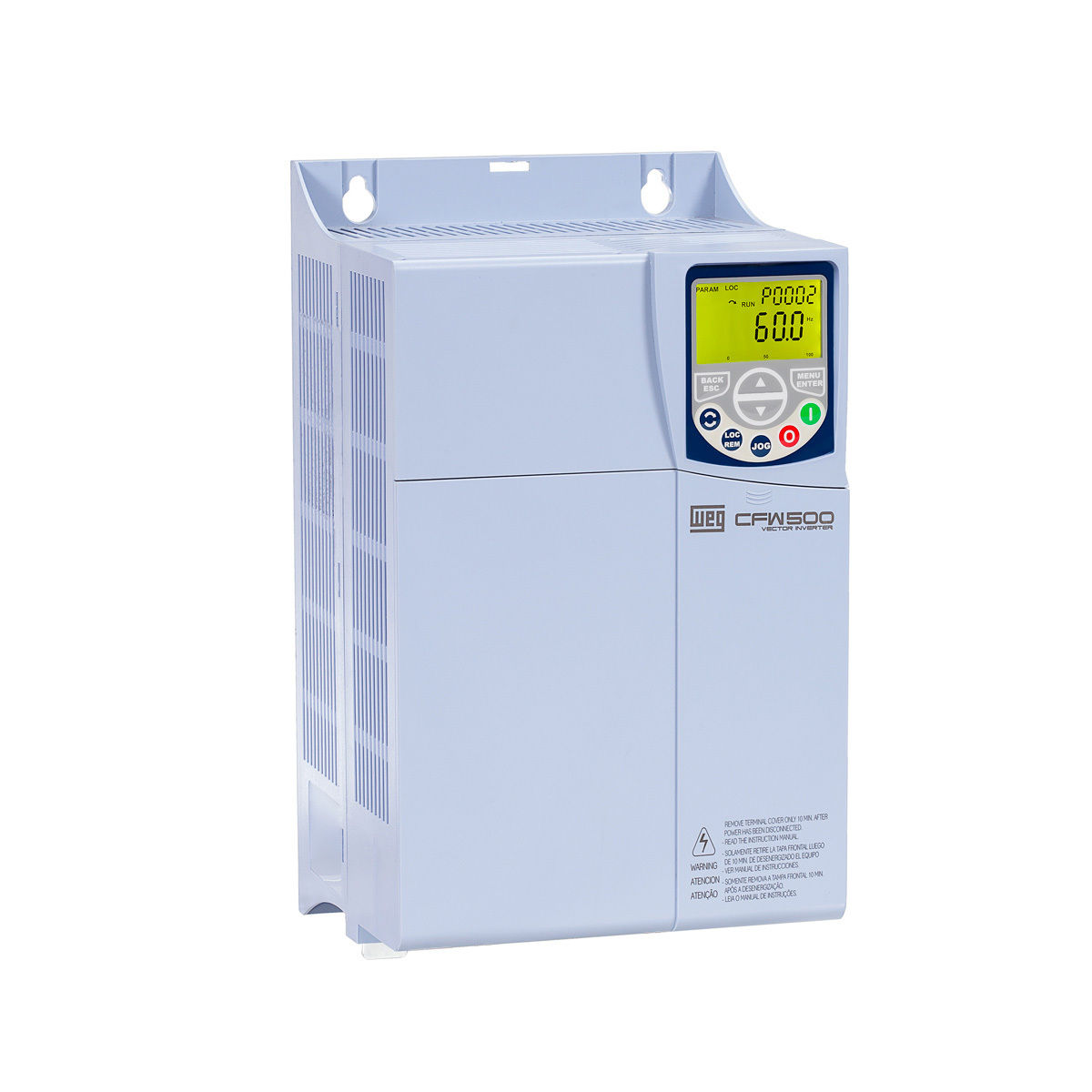 INVERSOR DE FREQUENCIA TRIFÁSICO 12,5CV 220V 33A CFW500D33P0T2DB20H00G2 WEG°°