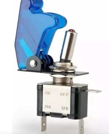 CHAVE LIGA DESLIGA TIPO CAÇA DE ALAVANCA 12V 20A AZUL°°