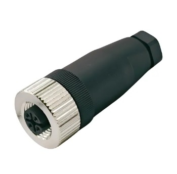 CONECTOR M12 FEMEA 4 PINOS RETO PARA CABO COM CAPA °°