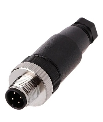 CONECTOR M12 MACHO 4 PINOS RETO PARA CABO COM CAPA°°
