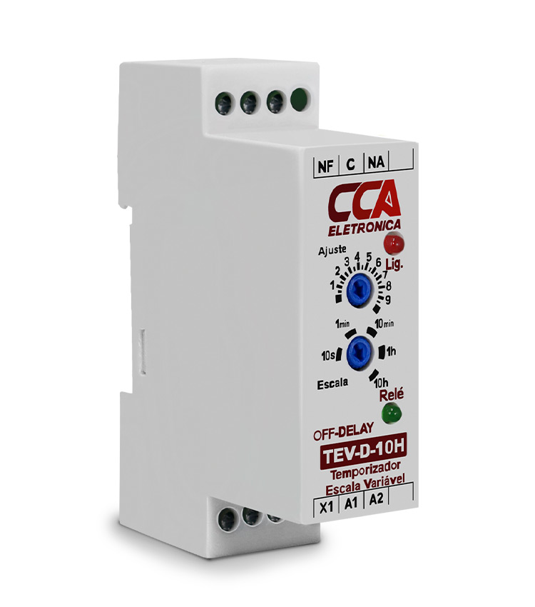 TEMP. ANALÓGICO VARIÁVEL AJUSTE 0,3S À 10H EM 220VCA E 1CONTATO REVERSÍVEL-RETARDO NA DESENERGIZAÇÃO(OFF-DEL SIBRATEC°°