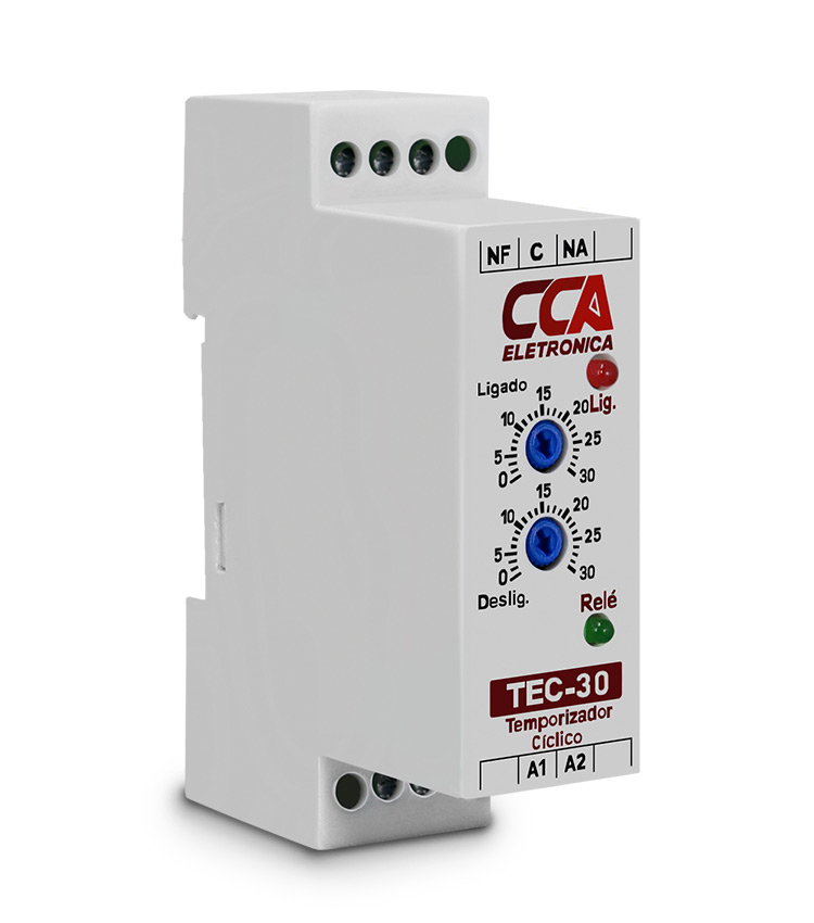 TEMPORIZADOR ANALOGICO CÍCLICO TEC-30SS-220V -AJUSTE ON 0~30SEG - AJUSTE OFF 0~30SEG - 220Vca SIBRATEC°°