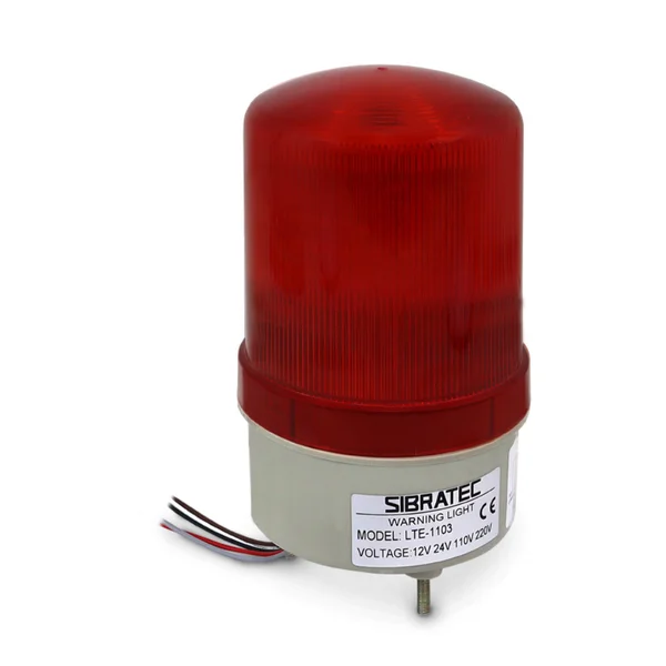 SINALIZADOR SONORO GIROLED VERMELHO COM SONORO 12/24VCA-VCC SIBRATEC°°
