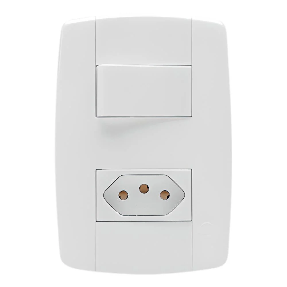 CJ INTER SIMPLES 10A + TOMADA 10A 250V~ ILUMI LEV 87200 ILUMI°°