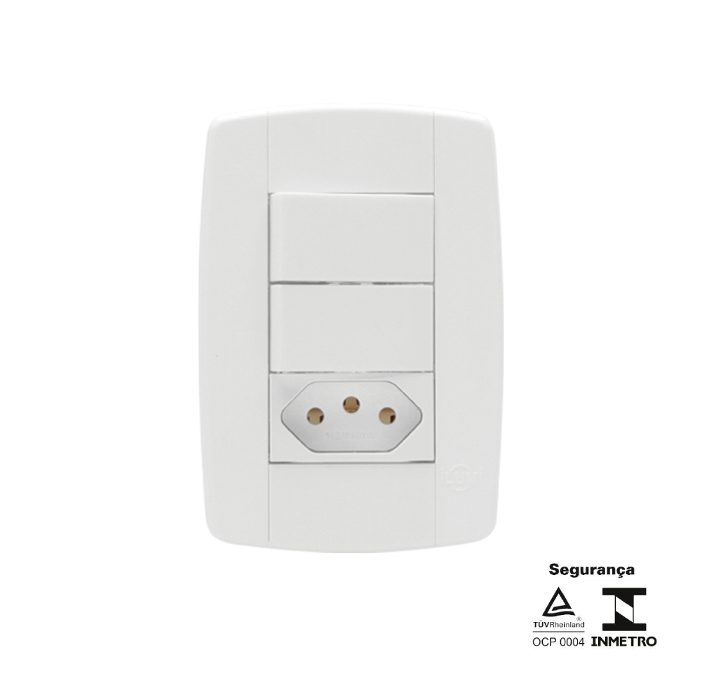 CJ 2 INTER SIMPLES 10A + TOMADA 10A 250V~ ILUMI LEV 87210 ILUMI°°