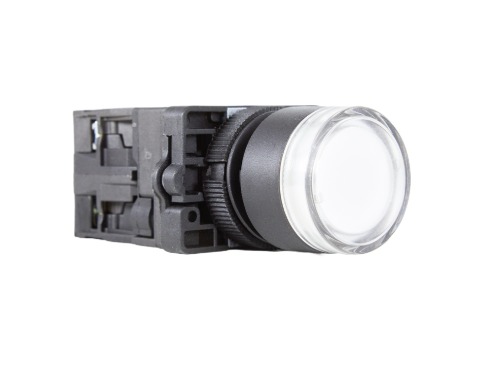 P20IGR-W7-1C PULSADOR ILUMINADO 22MM PLÁSTICO - BRANCO 24V - 1NA+ NF METALTEX°°