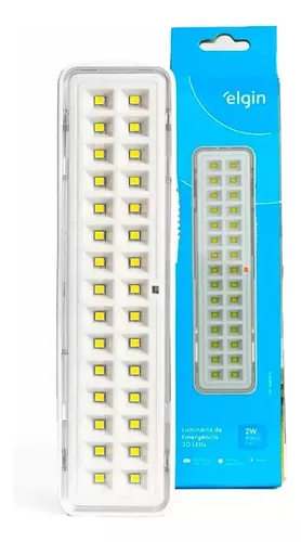 LUMINÁRIA LED EMERGÊNCIA 48LEM30L0000 BIVOLT BATERIA RECARREGÁVEL ELGIN COR BRANCO 110V/220V ILM48LEM30L0000 ELGIN°°
