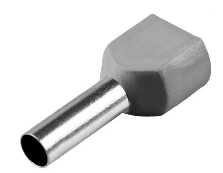 TERMINAL TUBOLAR DUPLO CINZA 4,0 MM C12 - 100 PC - TE4012 ELETROKIT°°