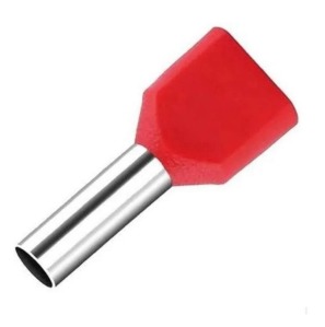 TERMINAL TUBOLAR DUPLO VERMELHO 1.0 MM2 C8 100 PC - TE1008 ELETROKIT°°
