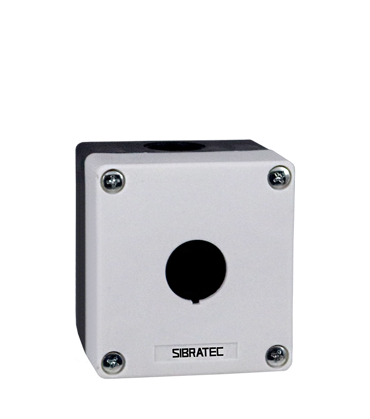 CAIXA PLÁSTICA CINZA 1 FURO 22MM SIBRATEC°°