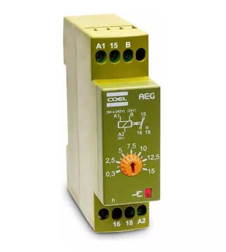 RELÊ TEMPORIZADOR AEG 30 SEGUNDOS 94-242VCA E 24VCA/VCC COEL°°