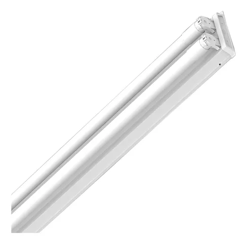 LUMINÁRIA SOBREPOR TUBULAR 2 LÂMPADAS RETANGULAR 60CM T8 9W BRANCO