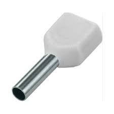 TERMINAL TUBOLAR DUPLO BRANCO 0,5 MM² C8 TE0508 - 100PÇ ELETROKIT°°
