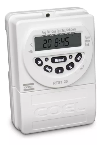 TEMPORIZADOR ELÉTRICO COEL DIGITAL 10 PROGRAMAS RTST20 COEL°°