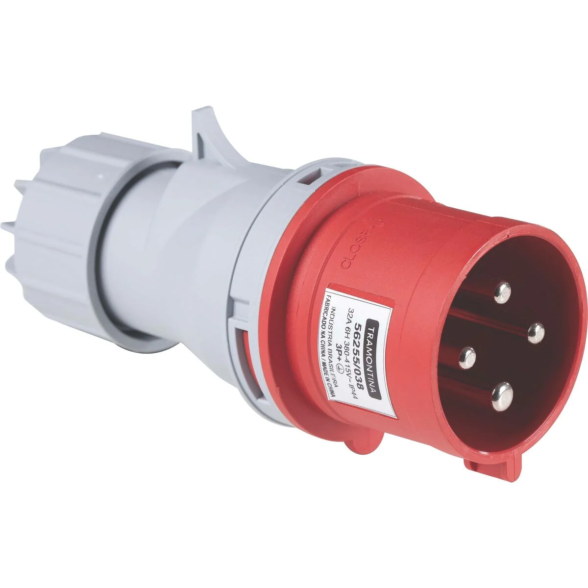 PLUGUE MÓVEL INDUSTRIAL 3P+T 32 A 380-415 VCA 6 H TRAMONTINA 56255038 TRAMONTINA °°